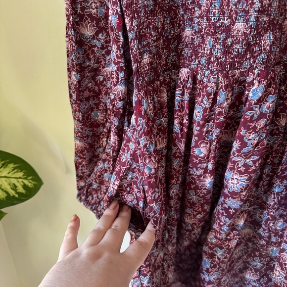 Old Navy | Floral Smocked Fit & Flare Long-Sleeve Mini Dress - Picture 6 of 9